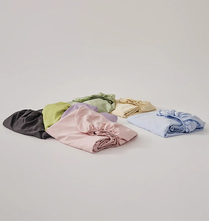 Silky cooling Tencel fitted sheet in soft pastel colors - RoomDen