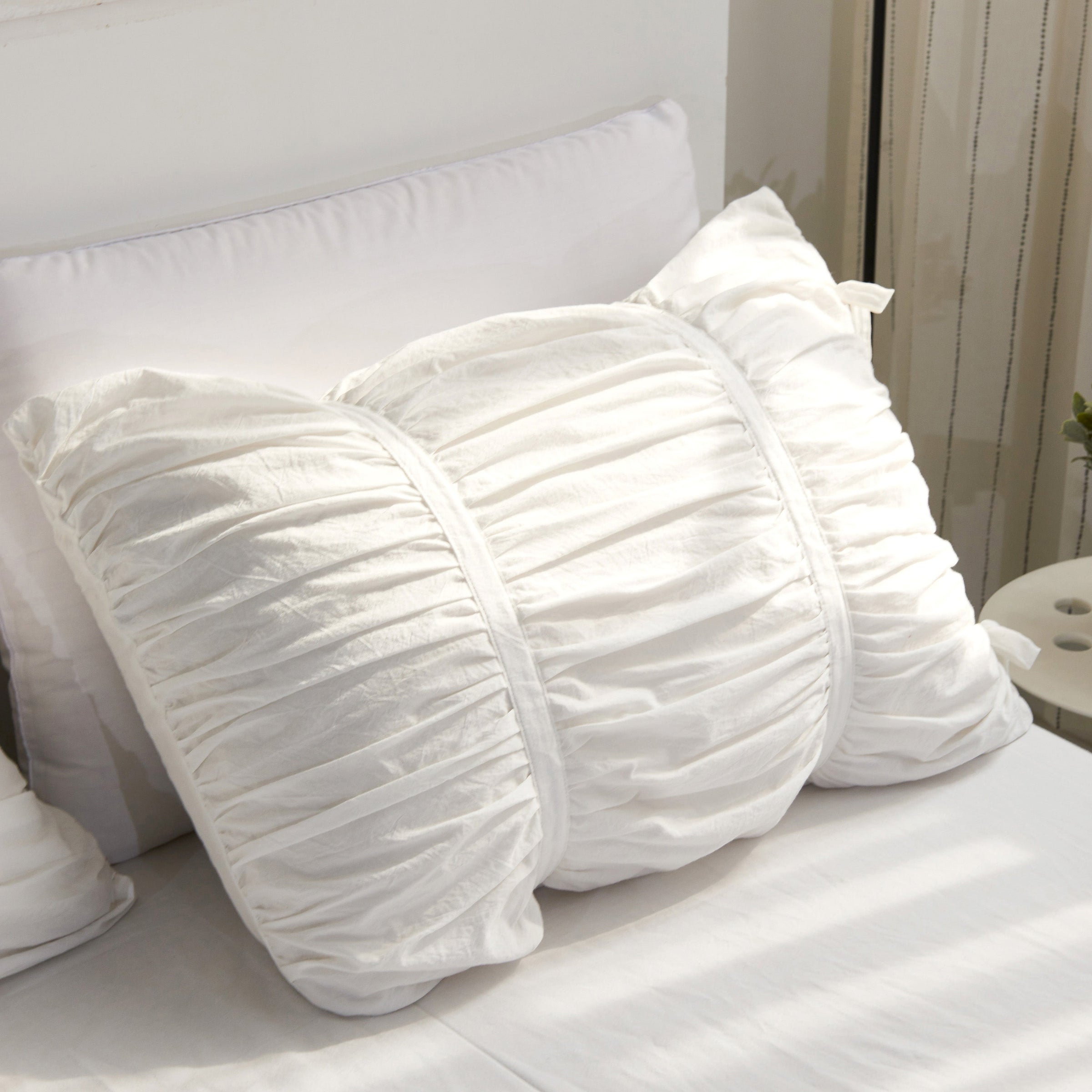 Larkspur Ruched Washed Cotton Bedding Set - room scene