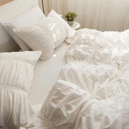 Larkspur Ruched Washed Cotton Bedding Set - room scene