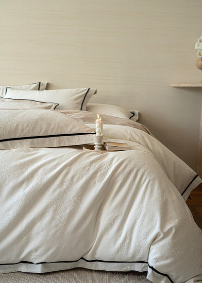 Odile Embossed Jacquard Cotton Bedding Set - room scene