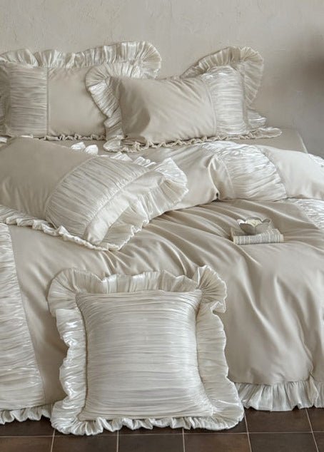 Verity Pleated Ruffle Cotton Sateen Bedding Set - room scene