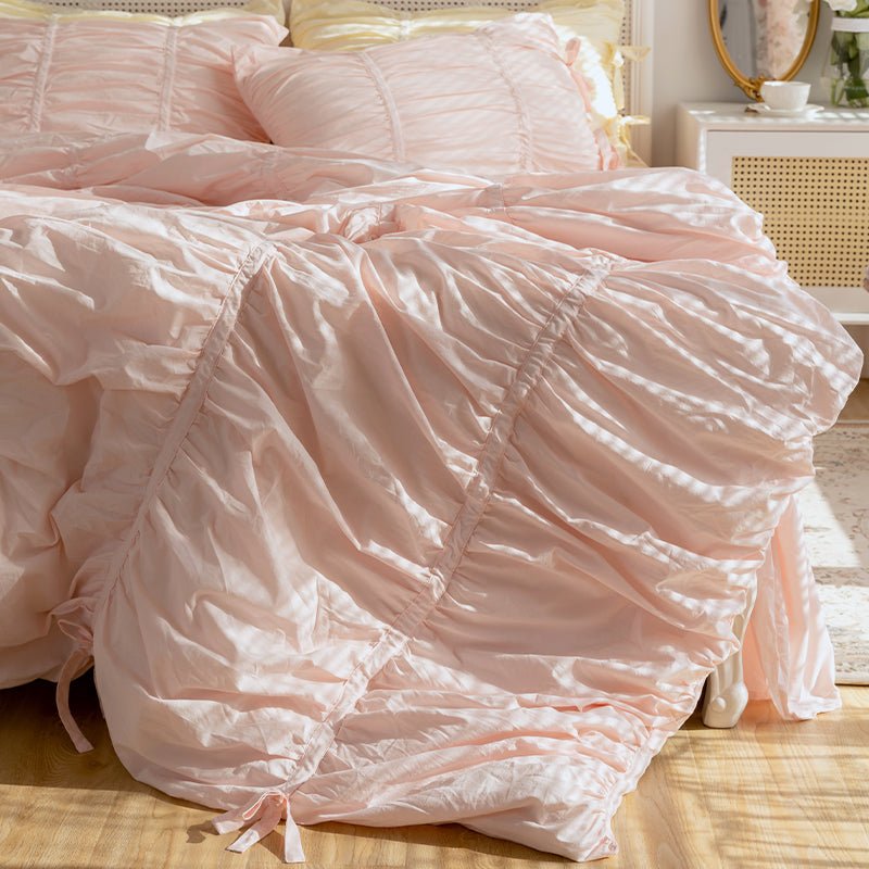 Larkspur Ruched Washed Cotton Bedding Set - room scene