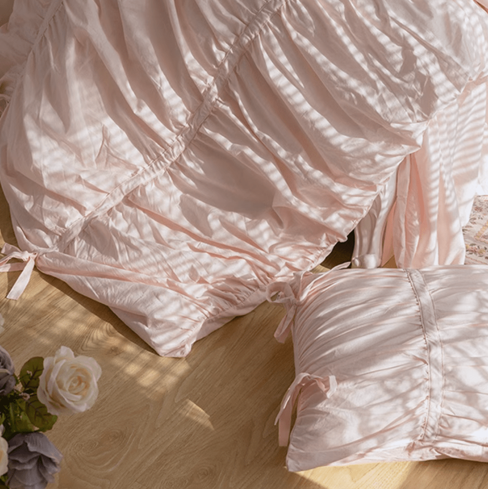 Larkspur Ruched Washed Cotton Bedding Set - room scene