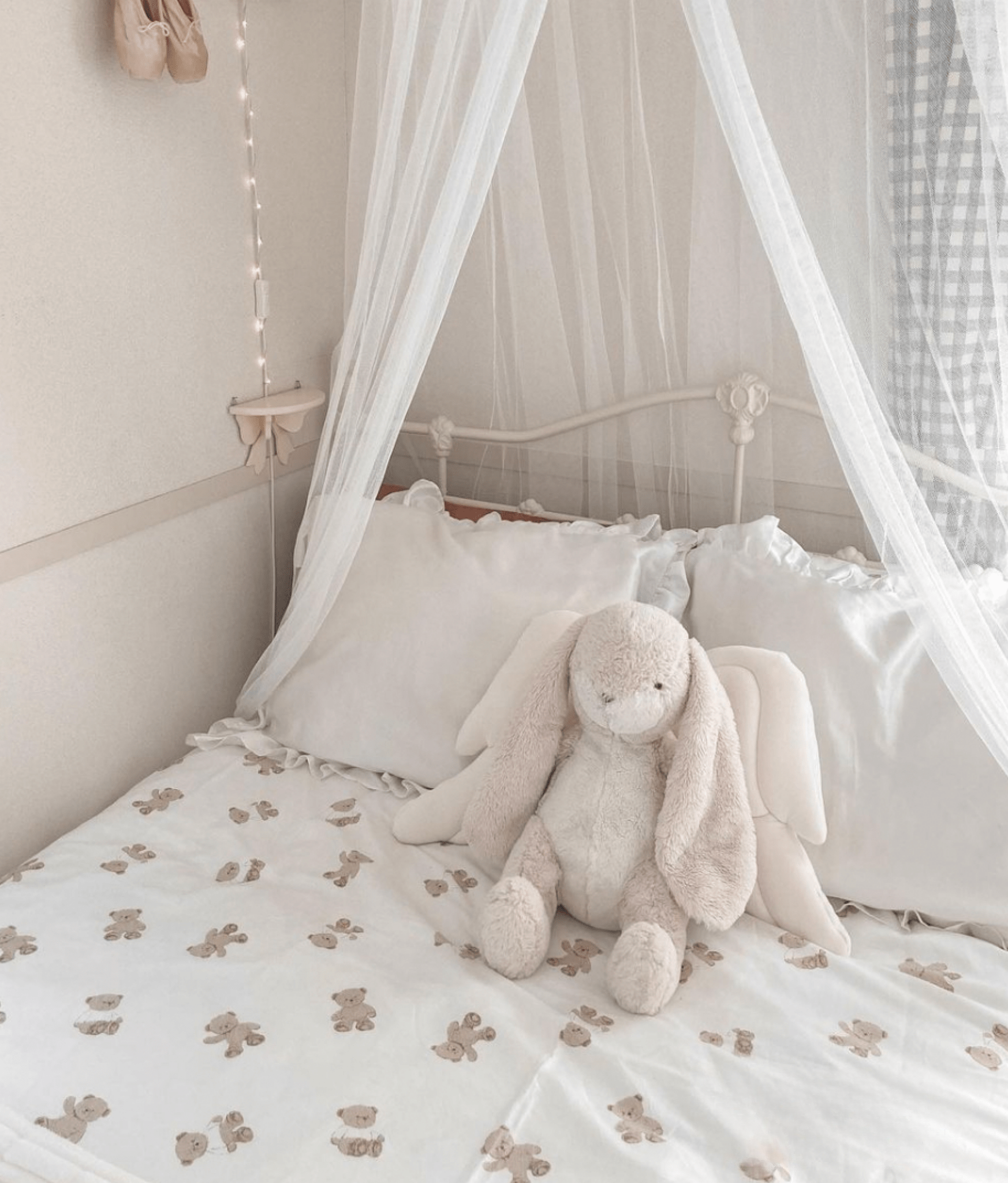 Tansley Cream Bear Print Washed Cotton Bedding Set - Toffee Cream